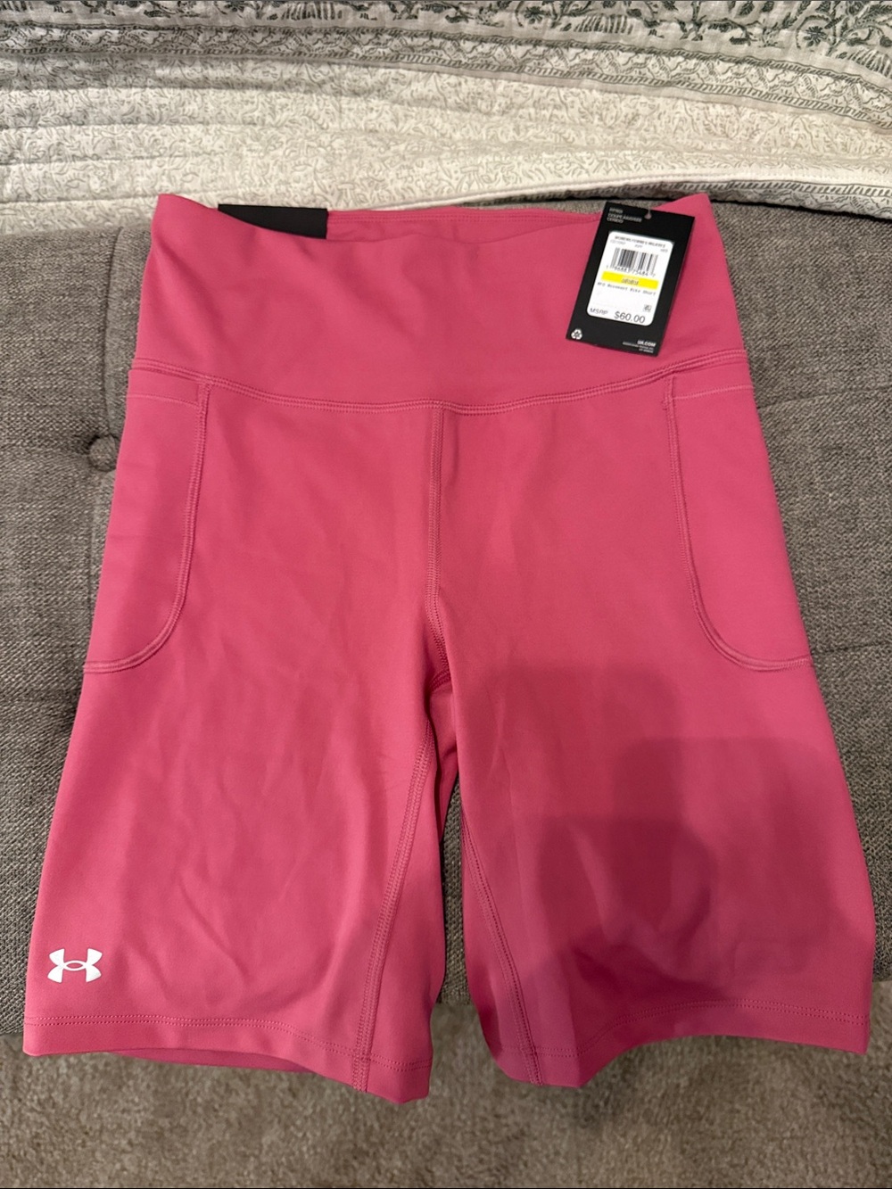Under Armour Women’s Pink Mid-Rise Performance Shorts